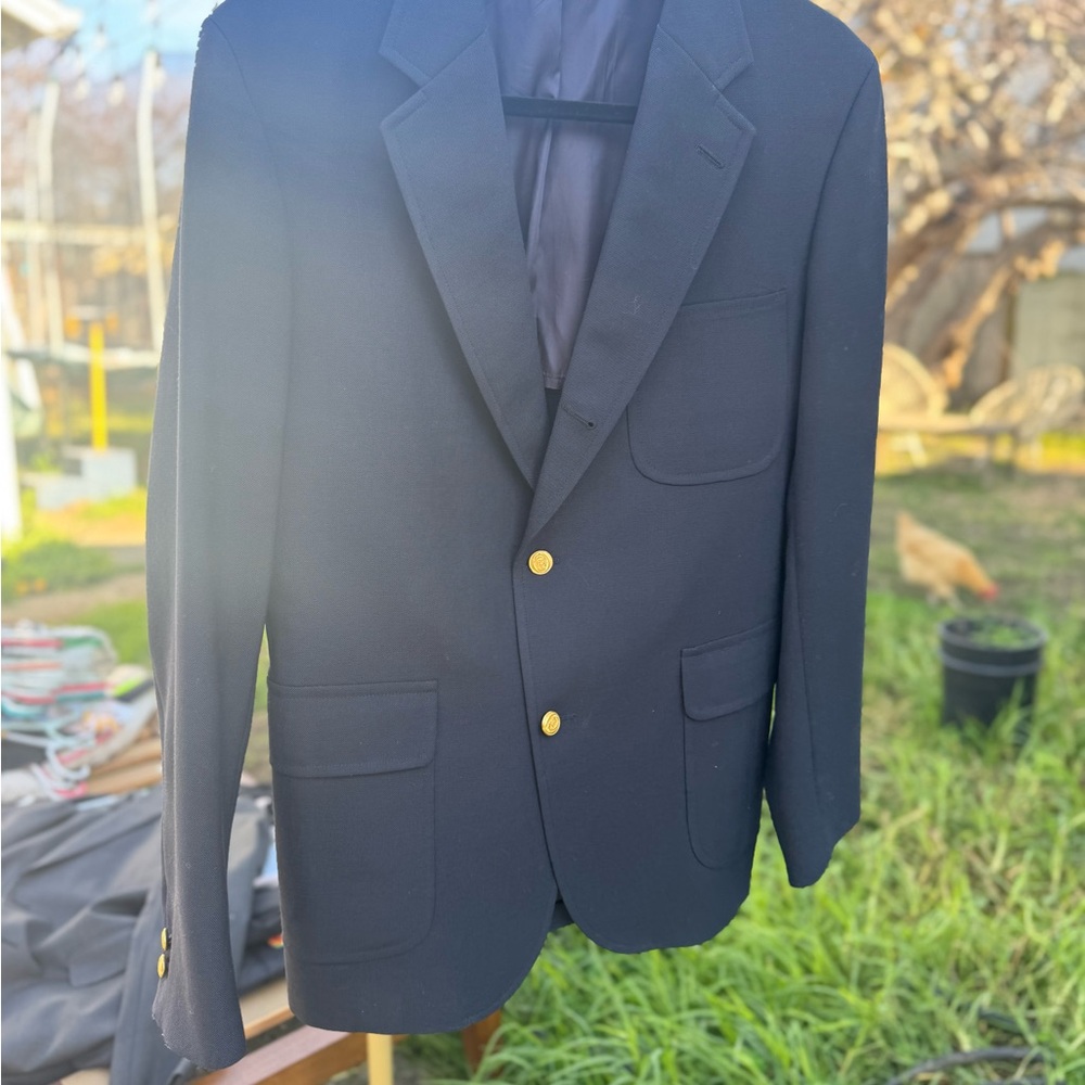 Brooks Brothers Dark Blue Blazer with Gold Buttons - Picture 3 of 8